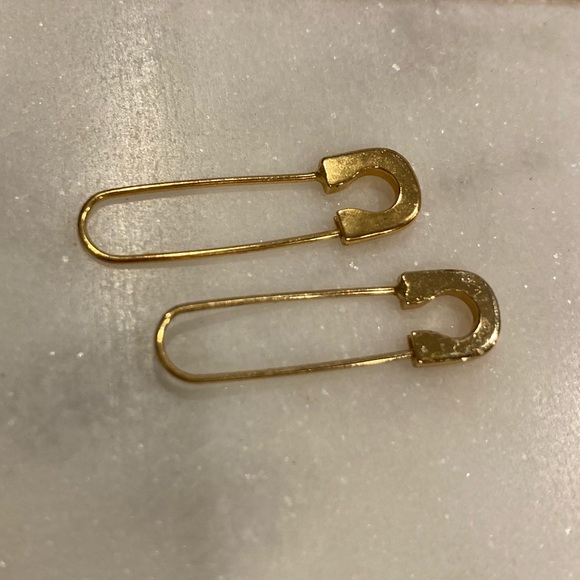 Gold plated paper clip earrings, 925 - Picture 4 of 5